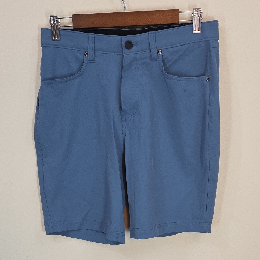01.Algo Stitch Fix Men's Blue Performance Stretch Shorts Size 29x9 Nylon Golf